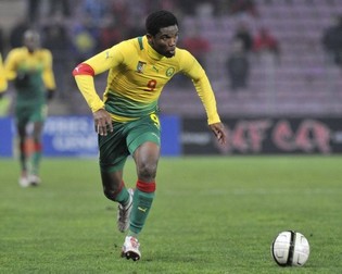 La star camerounaise Samuel Eto'o lors d'un match amical contre le Cameroun, le 14 novembre 2012 à Genève.  © AFP
