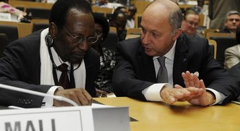 Dioncounda et le chef de la diplomatie française Laurent Fabius