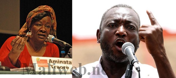 Aminata Dramane Traoré et Oumar Mariko (G D)