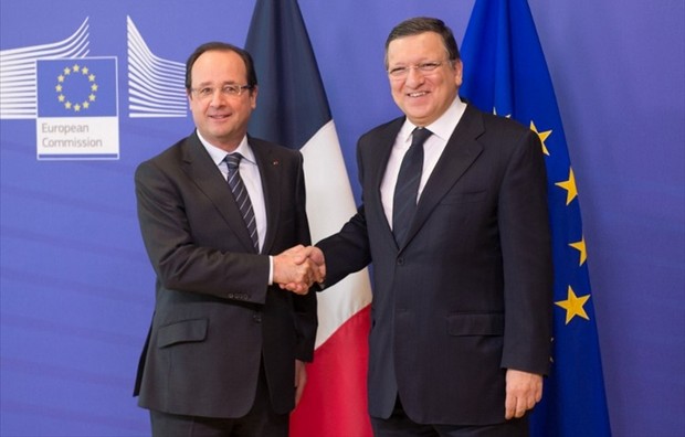 Le président Francois Hollande et José Manuel Barroso, président de la Commission européenne