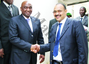 Le ministre Hamèye Founé et le président du Cnos, Habib Sissoko