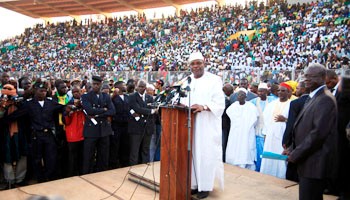 Le candidat IBK en campagne à Bamako, le 14 janvier 2012.