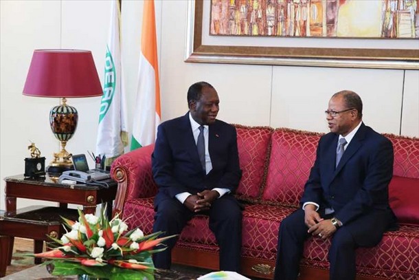  Le Président ivoirien Alassane Ouattara reçoit le premier ministre Diango Cissoko. 