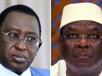 Les deux candidats pour le second tour de la présidentielle malienne, prévu en principe le 11 août 2013 : Soumaïla Cissé (g) et Ibrahim Boubacar Keïta (d). AFP 