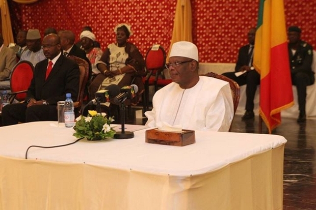 Le président Ibrahim Boubacar KEITA, à l`occasion de la cérémonie solennelle de remise des rapports 2011 et 2012 de la CASCA 