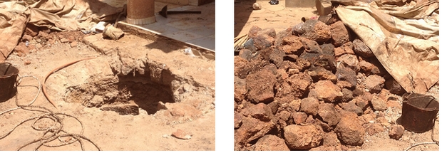 Le puits de la maison de Sanogo où a été retrouvé le corps du Colonel Youssouif Traoré