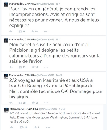 Mali: l’étrange Tweet de Mahamadou Camara