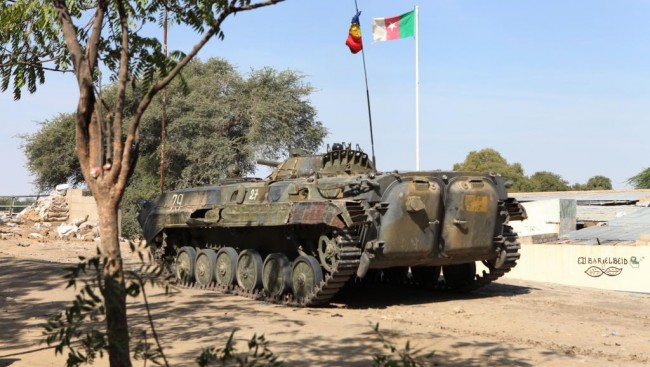 Une patrouille militaire tchadienne au Nigeria contre Boko Haram, le 3 février 2015. AFP