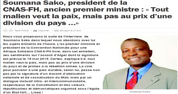 Les titres de la presse malienne de ce jour, où l’ironie à faire pleurer des opposants maliens