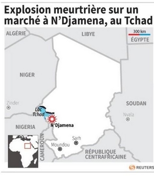 Dix morts au Tchad dans un explosion sur un marché de N'Djamena