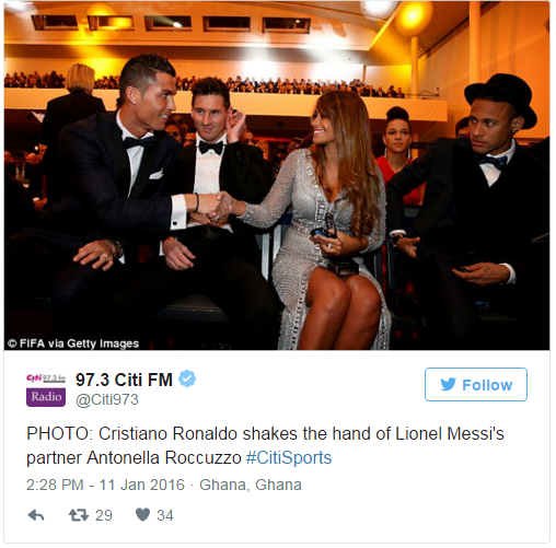 Messi, femme, Christiano