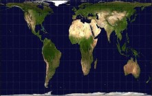 La projection de Peters, qui contrairement à celle de Mercator, tente de tenir compte de la taille réelle des continents (Penarc/Wikimedia Commons)