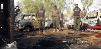 La police nigériane sur le site d'un attentat-suicide, à Kano Aminu Abubakar / AFP/Archives