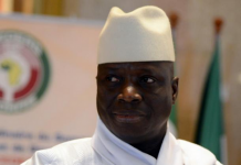 AFP/AFP/Archives - Le président gambien Yahya Jammeh, le 28 mars 2014 à Yamoussoukro