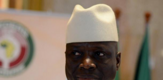 AFP/AFP/Archives - Le président gambien Yahya Jammeh, le 28 mars 2014 à Yamoussoukro