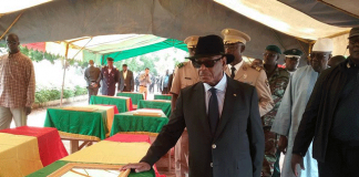 IBK lors de l’hommage aux soldats tués à Nampala