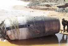 Un objet cylindrique est tombé sur la Birmanie., Myanmar Times/Twitter