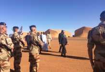 François Hollande devant les soldats français à Gao