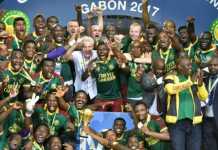 La joie des Camerounais, vainqueurs de la CAN face à l'Egypte, le 5 février 2017 à Libreville