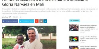 La religieuse colombienne soeur Gloria enlevée au Mali fait partie des titres de la presse en Colombie. © Capture d'écran du site actuall.com