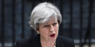 NEIL HALL / REUTERS Britain's Prime Minister Theresa May speaks outside 10 Downing Street in London, May 23, 2017. REUTERS/Neil Hall