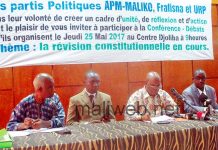 Sur le projet de révision de la constitution de 1992 : L'APM-Maliko, Frafisna et l'URP ouvrent les débats