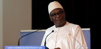 Le président malien Ibrahim Boubakar Keïta lors du G5 Sahel au palais présidentiel à Bamako, le 2 juillet 2017. © REUTERS/Luc Gnago