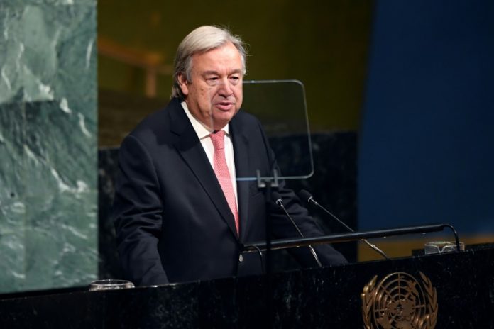 Le Secrétaire général de l'ONU à la tribune de la 72e cession à New York, le 19 septembre 2018 / © AFP / Jewel SAMAD