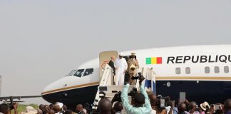 Les images de l'arrivée du Président de la République, Chef de l'Etat S.E.M Ibrahim Boubacar KEÏTA ce lundi matin à Kayes