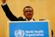 Le directeur de l'OMS Tedros Adhanom Ghebreyesus durant son discours à l'OMS le 23 mai 2017. © REUTERS/Denis Balibouse TPX IMAGES OF THE DAY