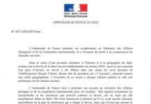 les excuses de l'Ambassade de France au Mali