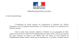 les excuses de l'Ambassade de France au Mali