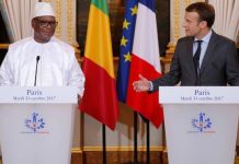 Le président malien Ibrahim Boubacar Keita et le président français Emmanuel Macron.
