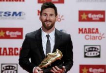 Lionel Messi a reçu vendredi son quatrième Soulier d'or de meilleur buteur des grands championnats européens. © ap.