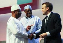 Le président Kéïta avec ses homologues de la France et du Tchad lors de la conférence