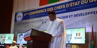 Le président du Niger Mahamadou Issoufou a pris la présidence du G5 Sahel lors d'un sommet des chefs d'Etat à Niamey, le 6 février 2018.