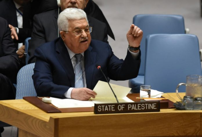 Le président palestinien Mahmoud Abbas au Conseil de sécurité de l'ONU, le 20 février 2018 à New Yorknn / © AFP / TIMOTHY A. CLARY