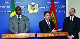 Le ministre des Affaires étrangères du Mali Tieman Hubert Coulibaly au Maroc