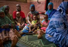Un groupe de réfugiés maliens