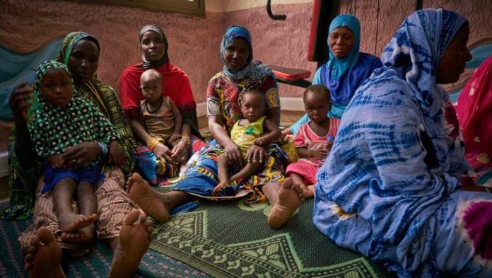 Un groupe de réfugiés maliens