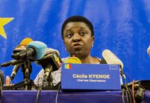 Cécile Kyenge, chef de la Mission d’observation électorale de l’UE, au cours de la conférence de presse à Bamako, le 31 juillet 2018