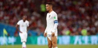 Cristiano Ronaldo lors de la rencontre entre le Portugal et l'Uruguay en huitièmes de finale de la Coupe du Monde