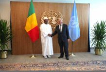 Le président Ibrahim Boubacar Keïta et le secrétaire général de l’ONU, Antonio Guterres
