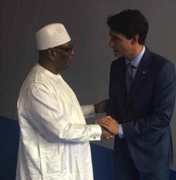 Son Excellence Monsieur Ibrahim Boubacar Keita, Président de la République, Chef de l’Etat a accordé une audience au Premier ministre du Canada Justin Trudeau