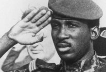 Le chef d'Etat du Burkina Faso, Thomas Sankara, le 31 octobre 1984