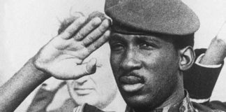 Le chef d'Etat du Burkina Faso, Thomas Sankara, le 31 octobre 1984