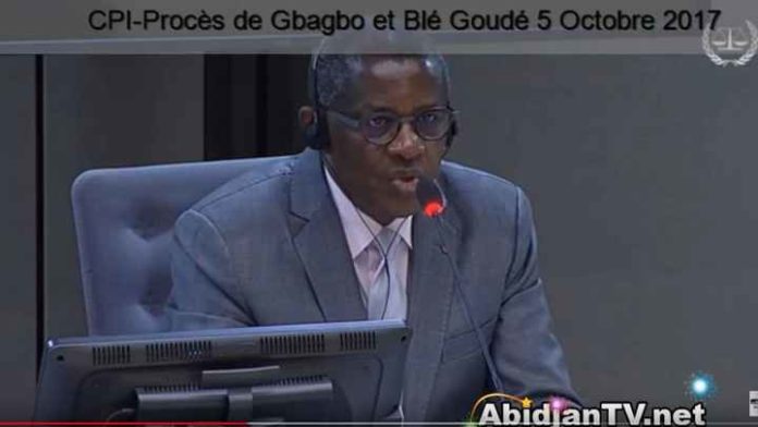Philippe Mangou devant la CPI à La Haye, le 5 octobre 2017