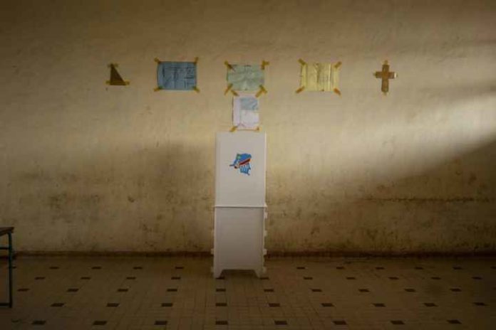 Un bureau de vote est photographié à Bukavu, en République démocratique du Congo, le 29 décembre 2018