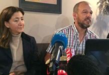 Ingrid Betancourt et Sébastien Chadaud-Pétronin le 14 décembre 2018.