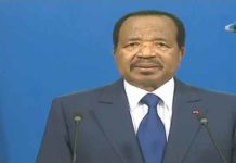 e président camerounais Paul Biya lors de ses voeux à la nation